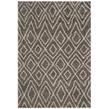 Safavieh Hudson Shag 300 Power Loomed Large Rectangular Area Rug; Grey & Ivory - 8 x 10 ft. SGH332B-8